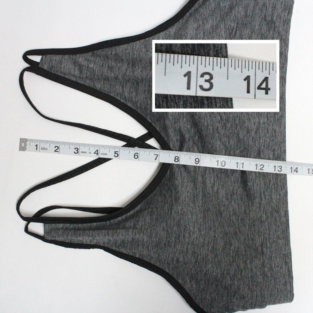 Women's Charcoal Heather (Gray) and Black Pullover Avia Core Sports Bra Size XL - Picture 8 of 9